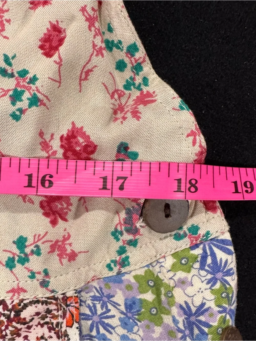 Blue Sky Patchwork Floral Overalls Shorts